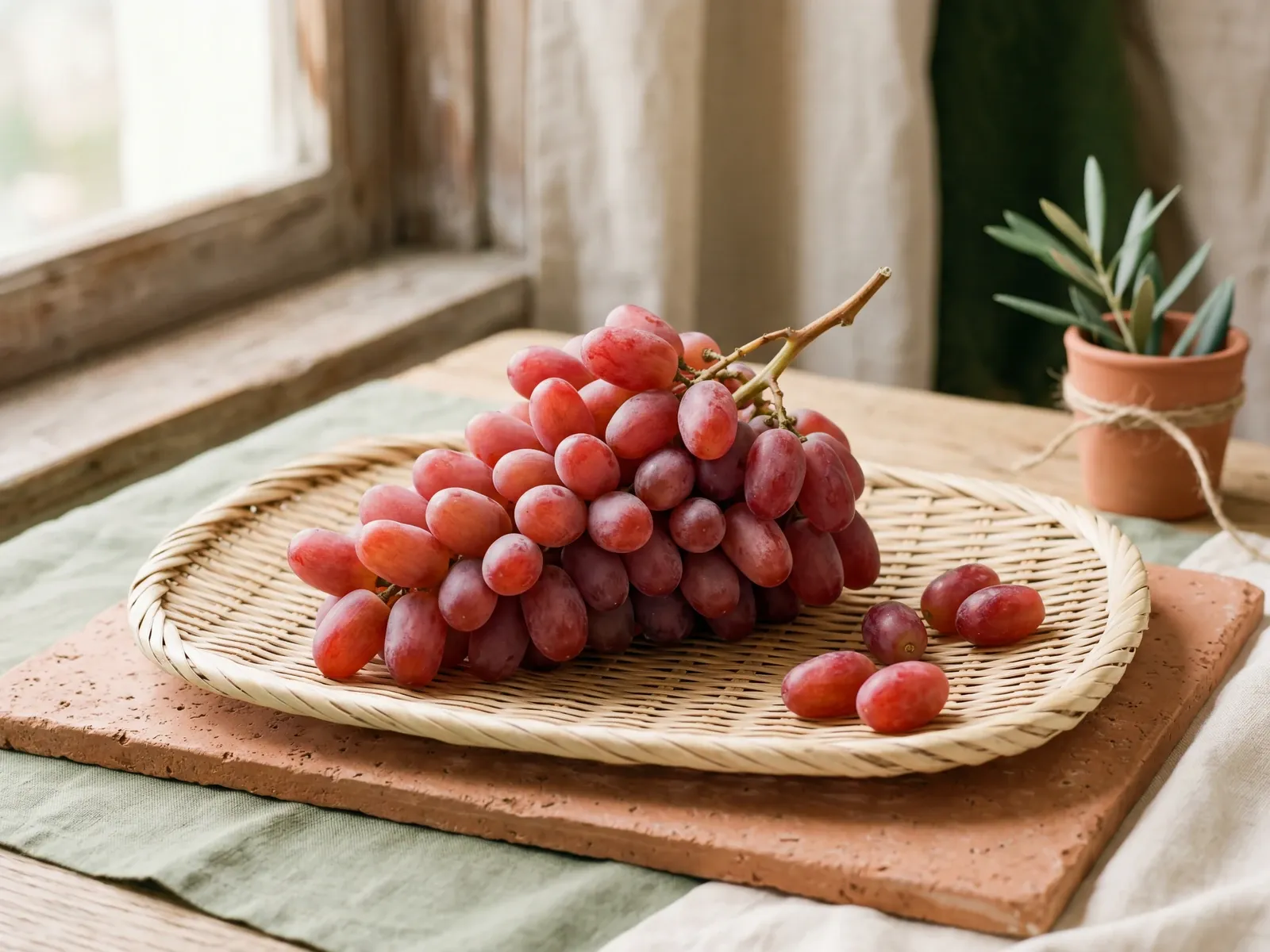 Egyptian Crimson seedless grapes, blush red colour