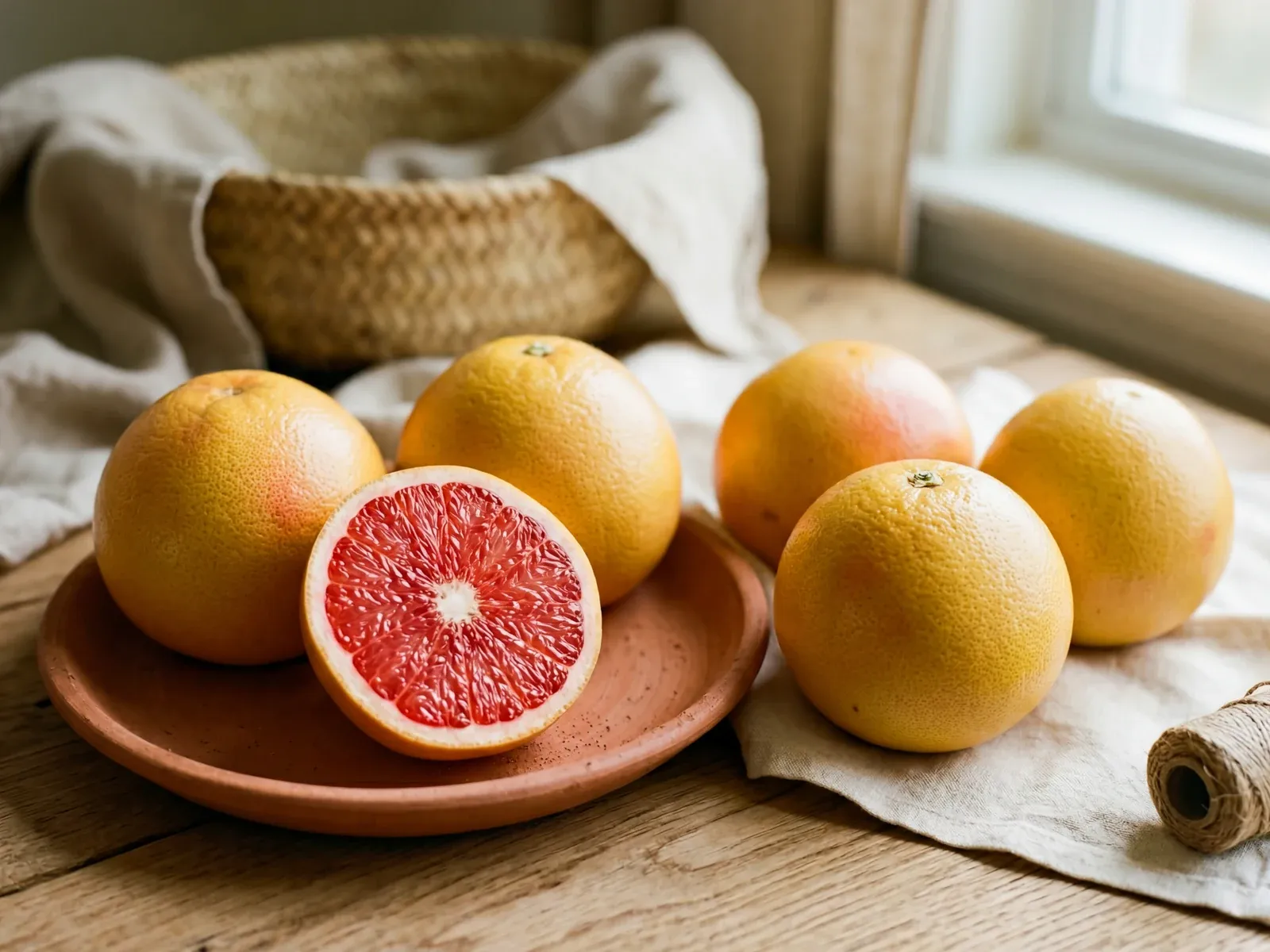 Egyptian Star Ruby grapefruit, golden-yellow skin, dark red flesh