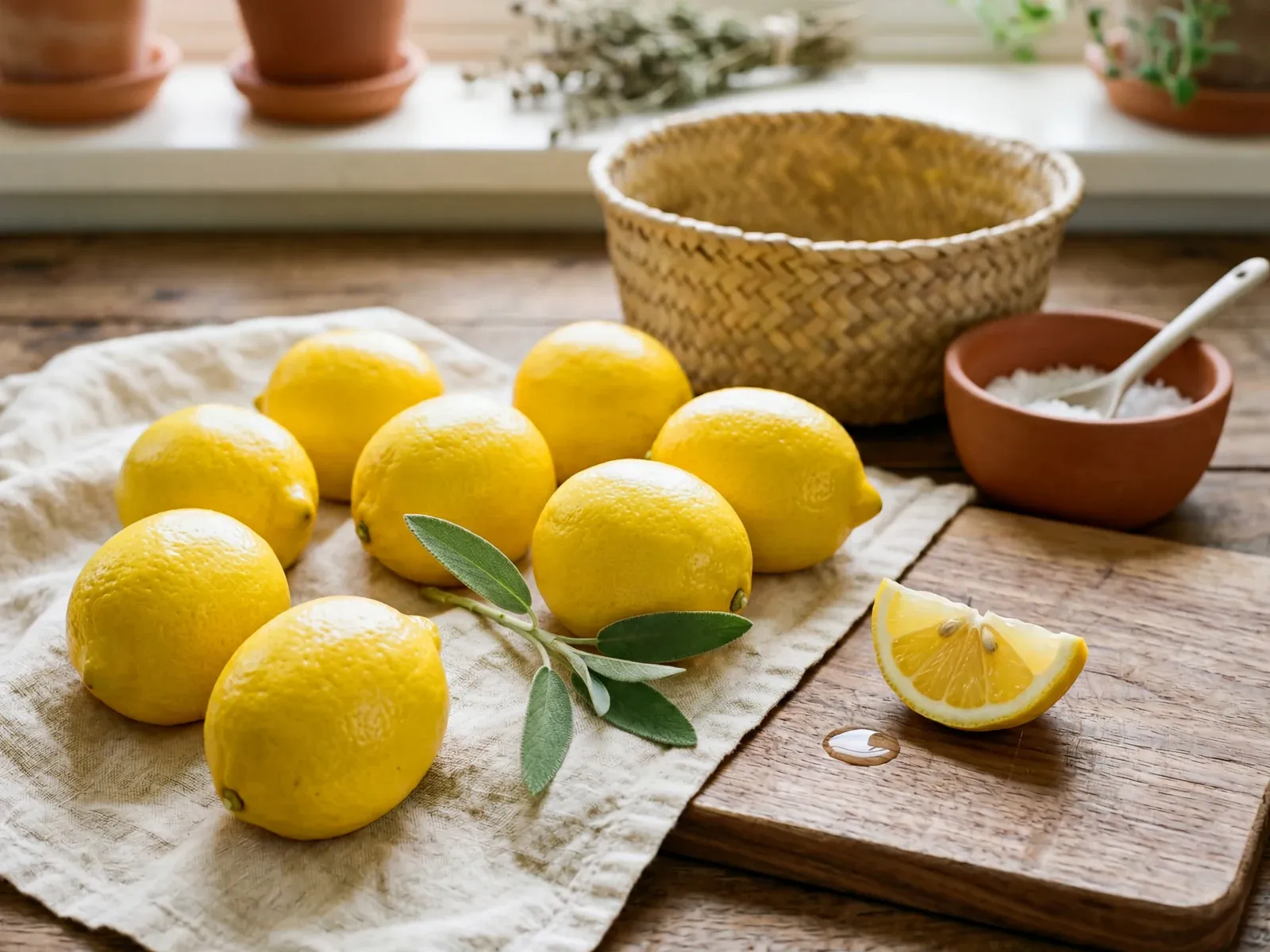 Egyptian Adalia (Eureka) lemons, bright yellow skin