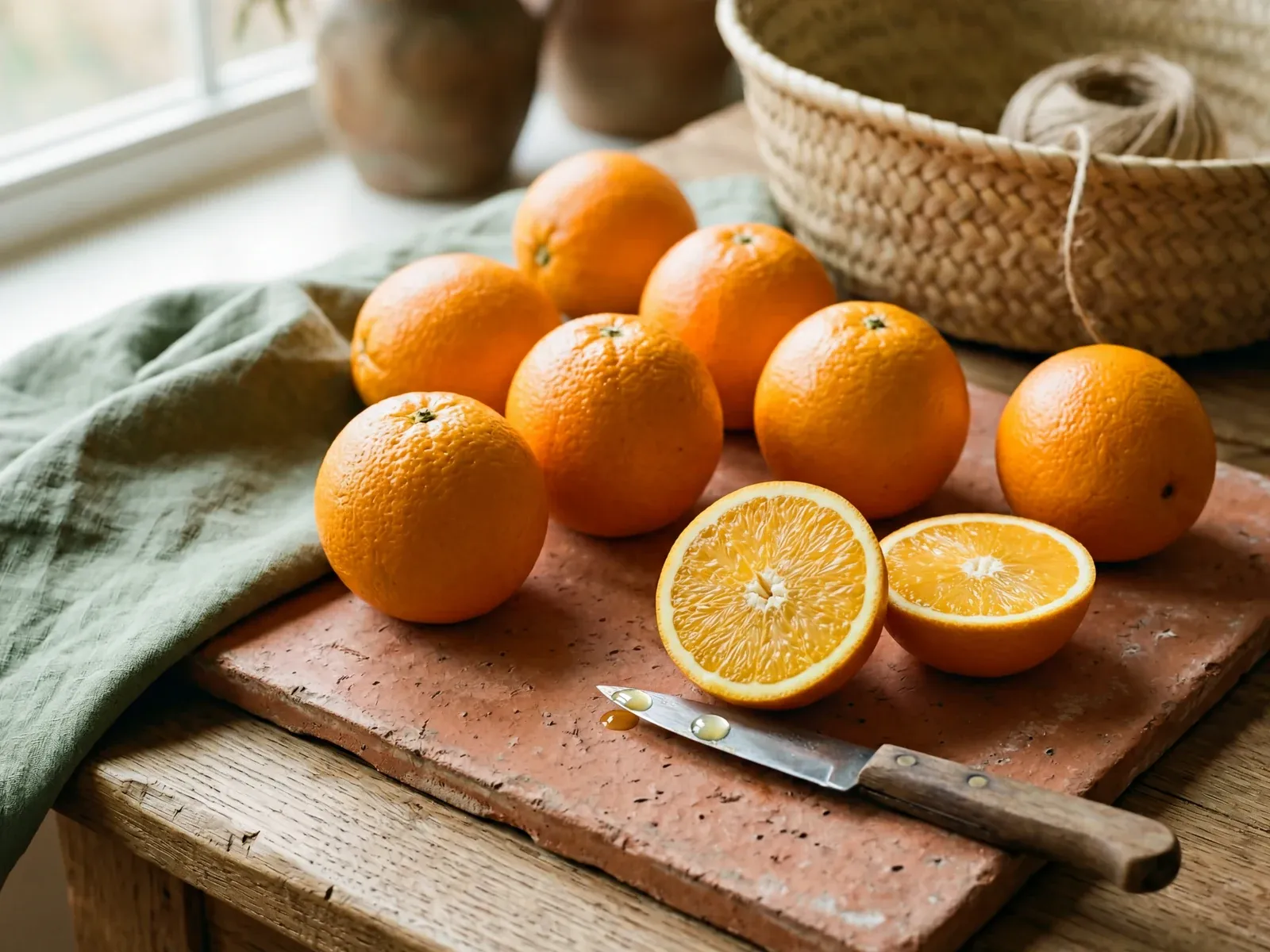 Egyptian Valencia oranges packed for export, bright orange skin