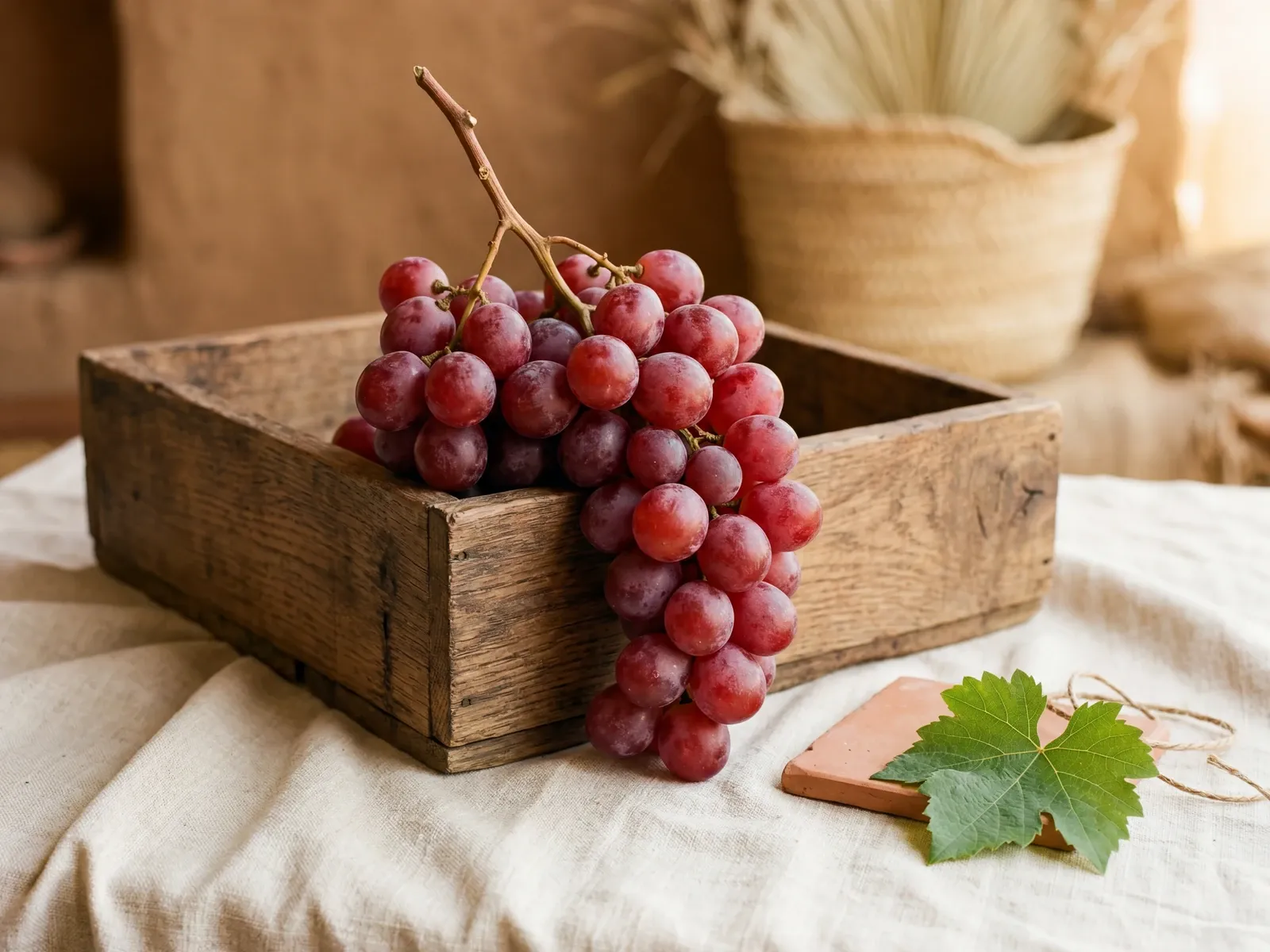 Egyptian Red Globe grapes, large ruby-red berries
