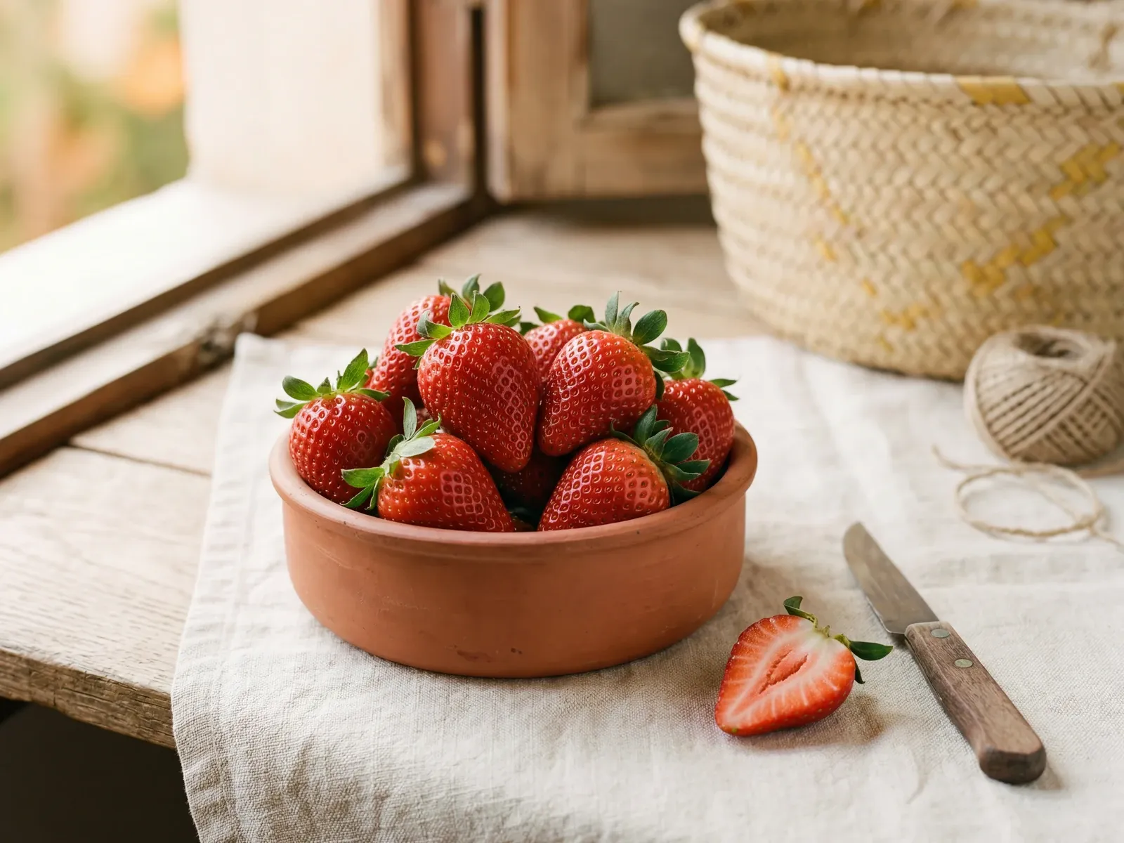 Egyptian strawberries, vibrant red, in punnets
